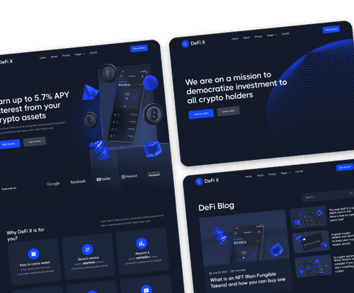 Crypto Website Development for DeFi X