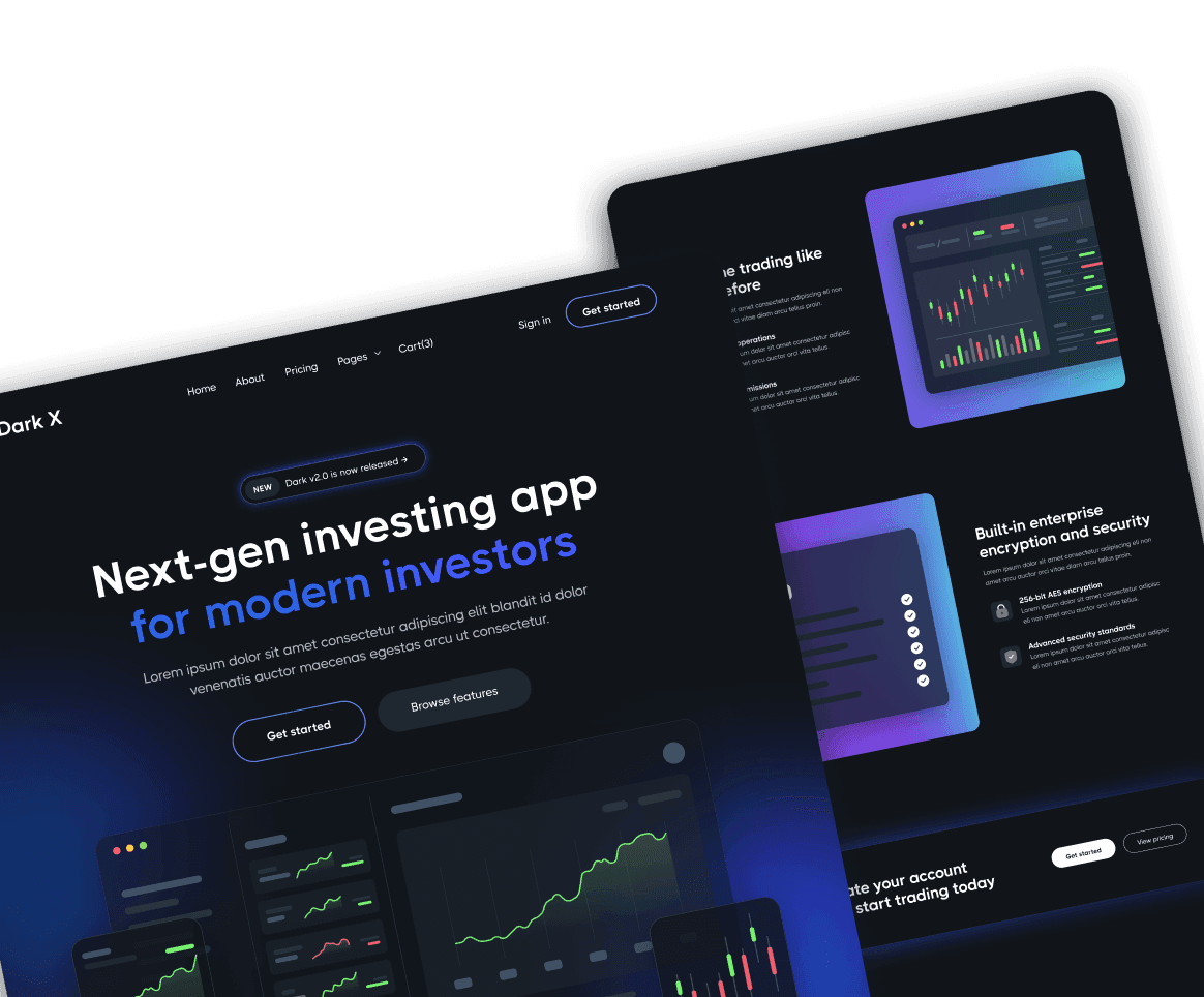 Trading Website Development for Dark X