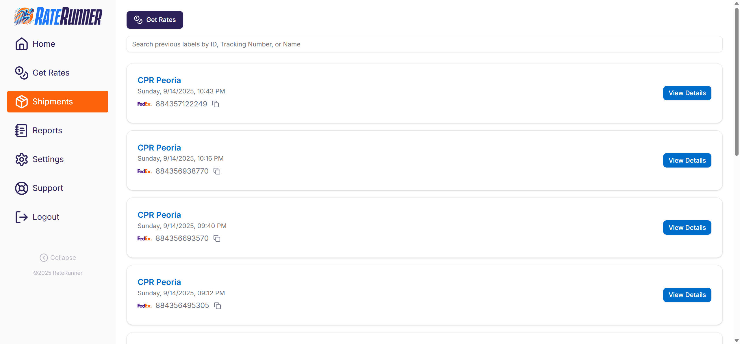 My Shipments