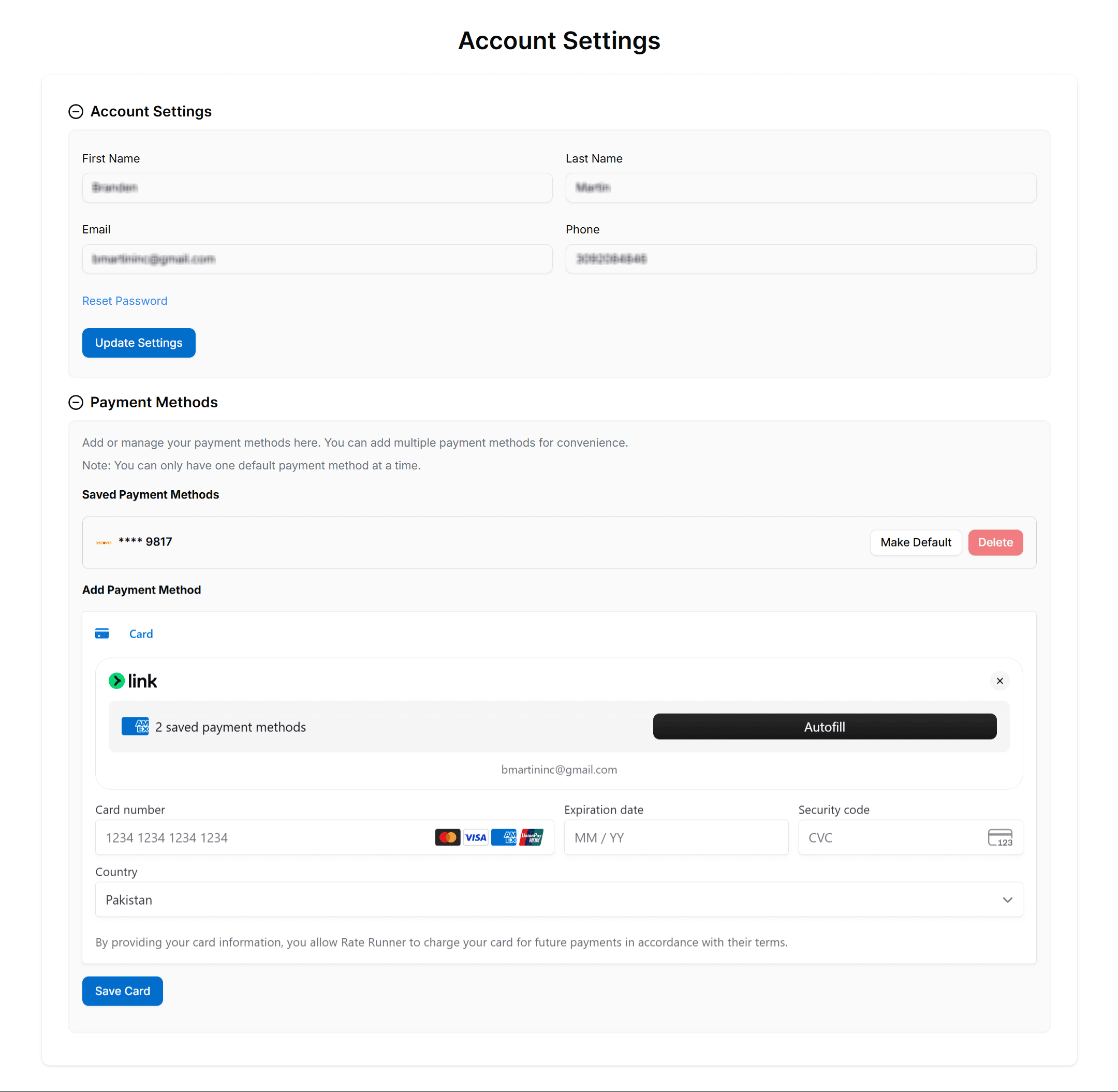 Account Settings