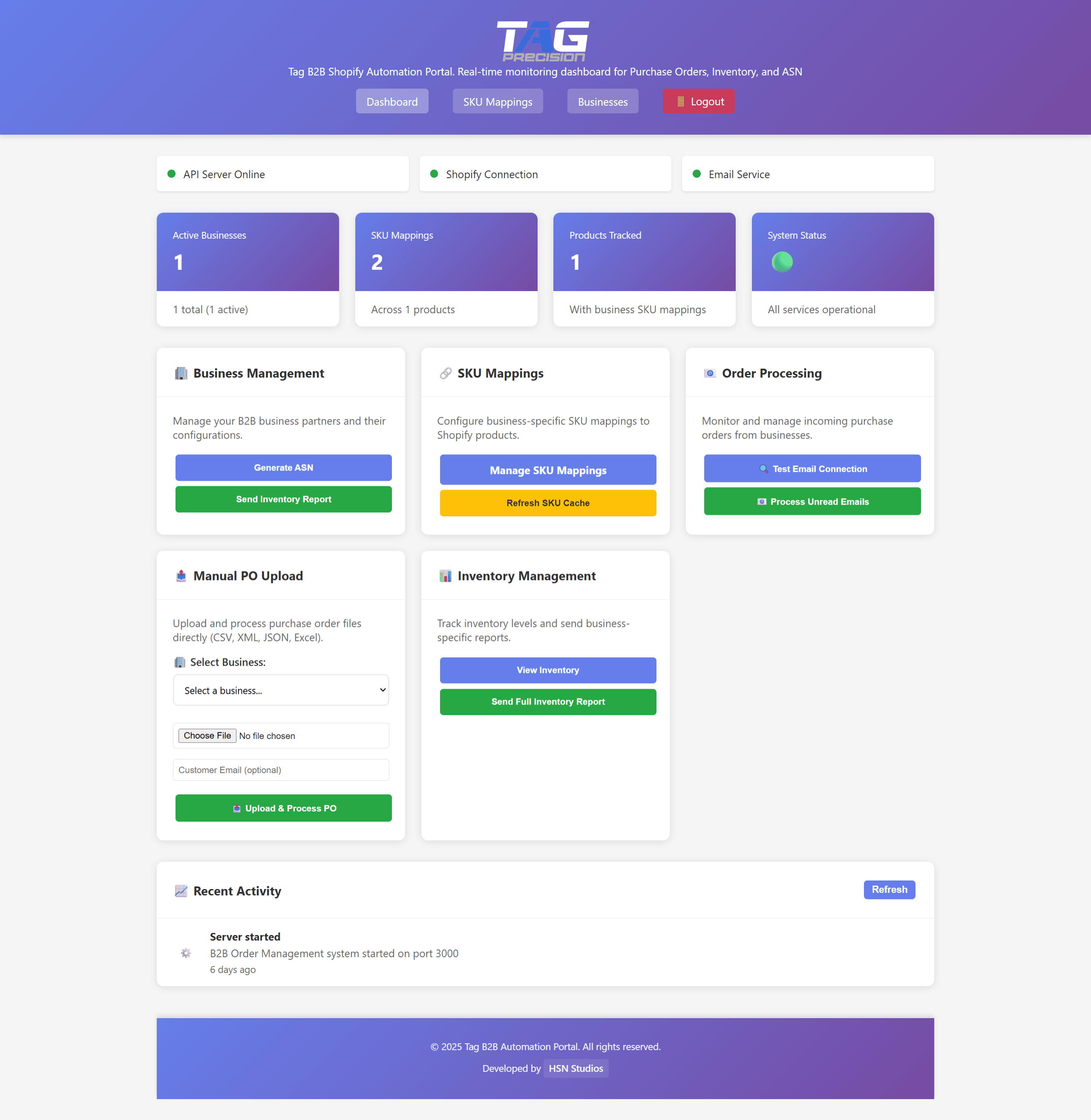 B2B Shopify Automation Dashboard